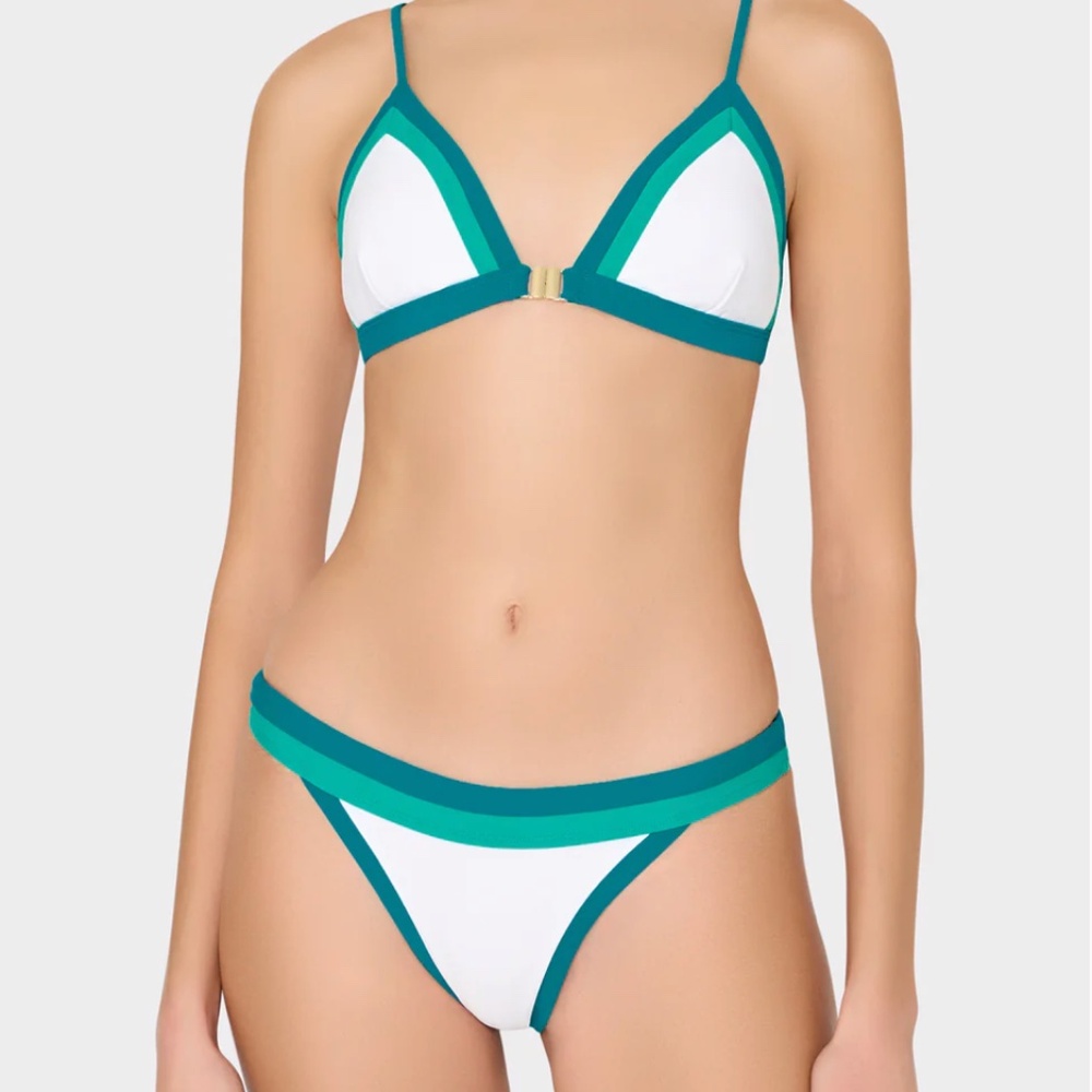 NWT Milly Positano Color Block Triangle Bikini Set